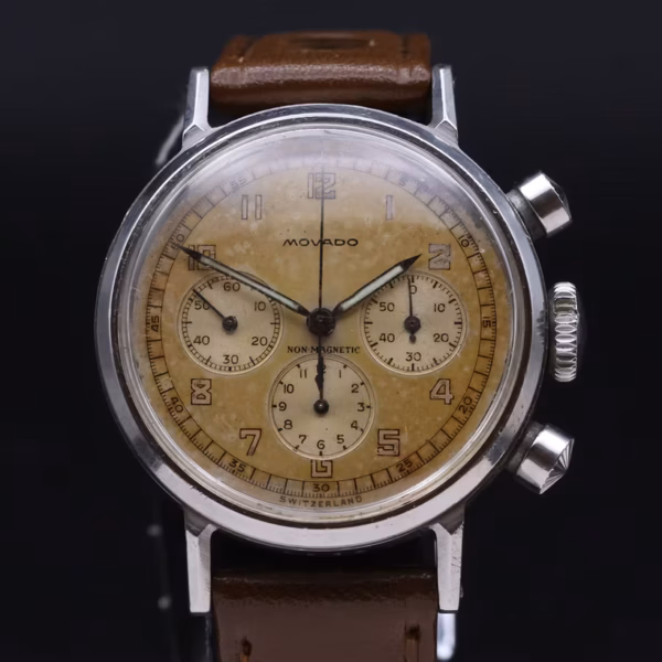 Movado M95 Chronograph “Sunray” pusher